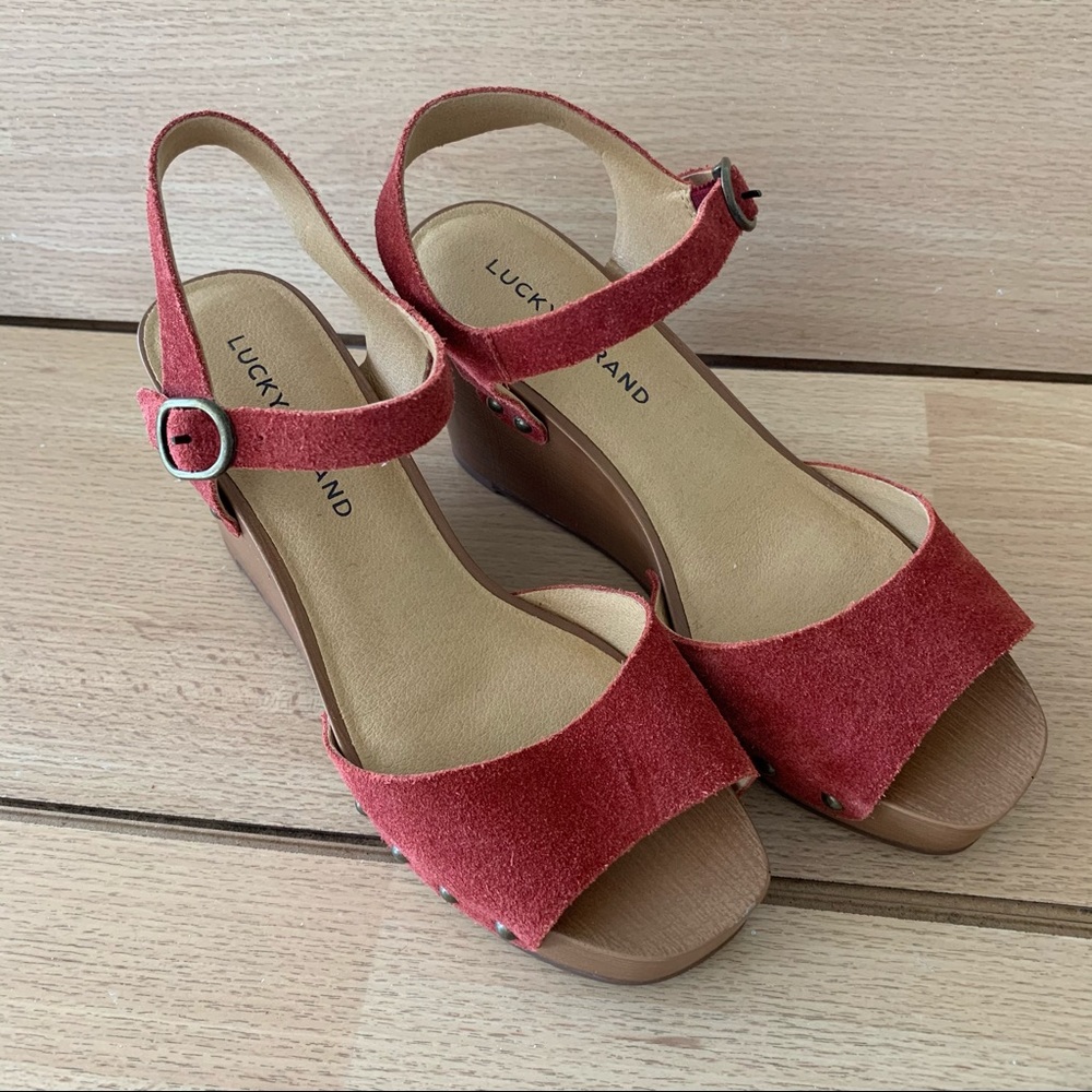 Lucky brand wedge sandals.  NWOT